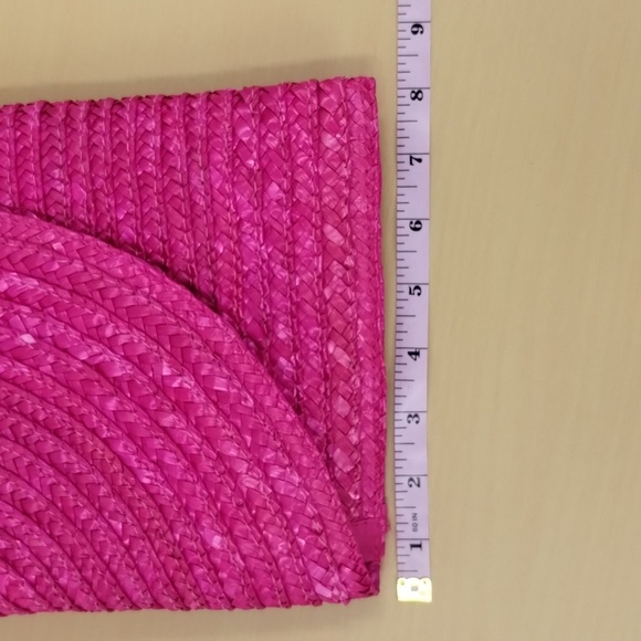 Sun n Sand straw woven clutch purse pink detachable chain strap 14" - Picture 9 of 9